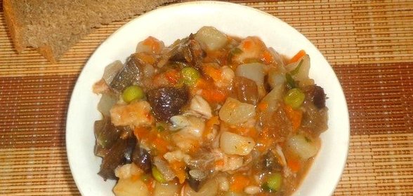 Рагу из рыбы и баклажанов