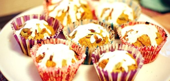 Тыквенные маффины с йогуртовым кремом