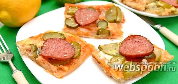 Закуска с колбасой и солёными огурцами