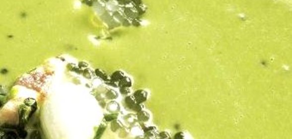 Крем-суп из зеленого горошка с тапиокой