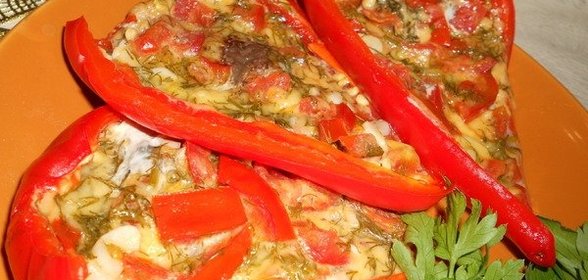 Перец фаршированный сыром в пароварке