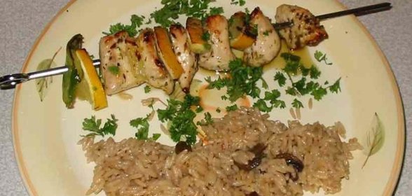 Куриные шашлыки с лимоном