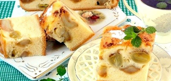 «Накрахмаленный» яблочно-виноградный пирог