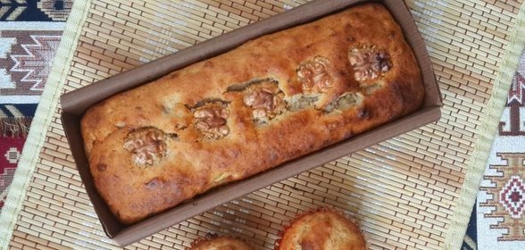 Банановый кекс, без яиц и без лактозы