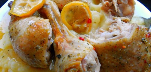 Куриные ножки, запеченные в рукаве с лимоном