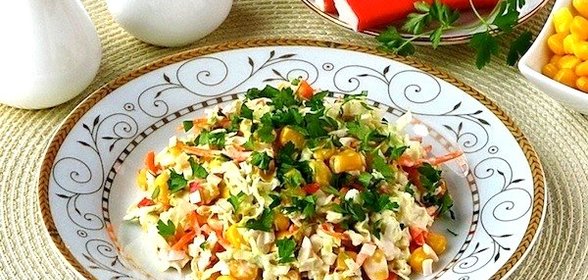 Крабовые палочки с капустой