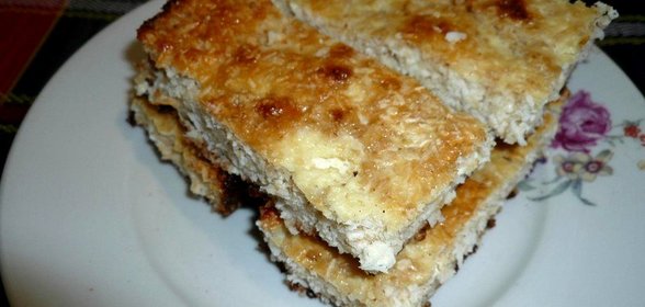 Запеканка творожная с кокосовой стружкой и отрубями