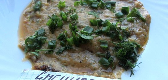 Пюре с зеленью и томатами