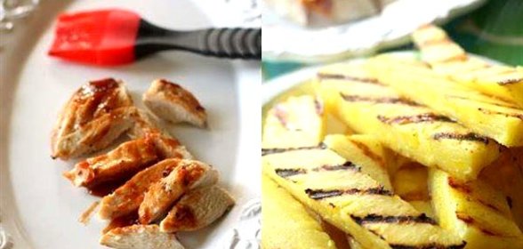 Кесадилья с ананасом и курицей