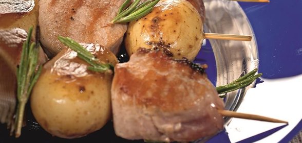 Шашлыки из свинины и картофеля