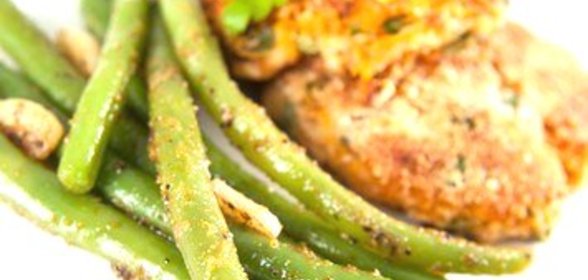 Зеленая фасоль с горчичной заправкой и луком-шалотом