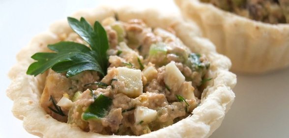 Тарталетки с печенью минтая