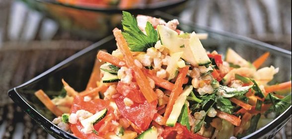 Салат из творога с гречкой