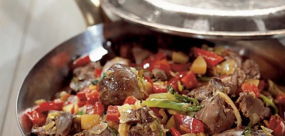 Жаркое из куриной печенки