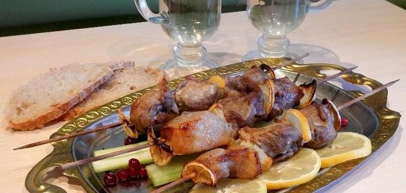 Шашлык из свинины с лимоном в аэрогриле