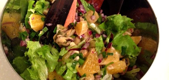 Салат из мидий с апельсинами