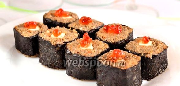 Канапе из печёночного паштета «Роллы»