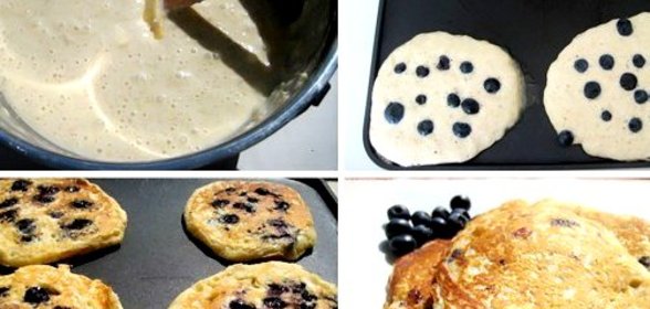 Оладьи из овсянки и черники