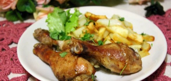 Остро-сладкие куриные ножки, запеченные в микроволновке