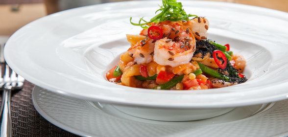 Салат с папайей и креветками