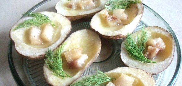 Печеная картошка с салом
