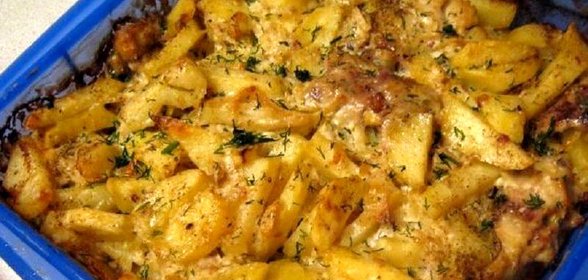 Скумбрия с картофелем запеченная под майонезом