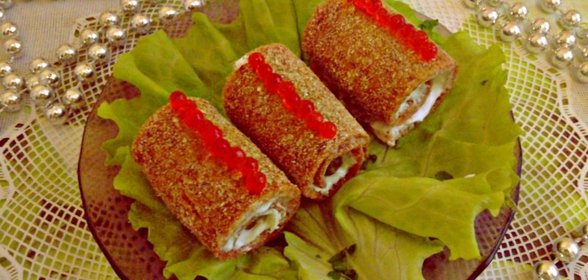 Закуска с творожным сыром и корнишонами