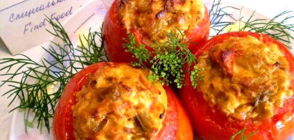 Помидоры запеченные с баклажанами