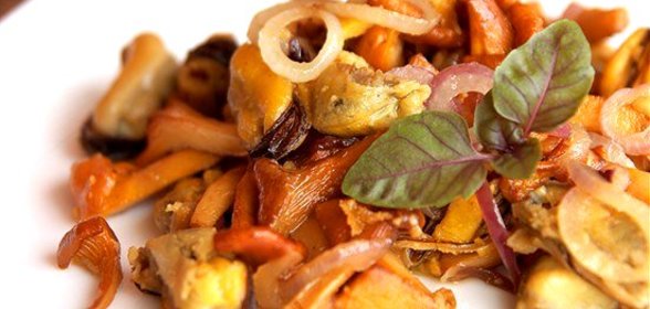 Грибной салат с грецкими орехами