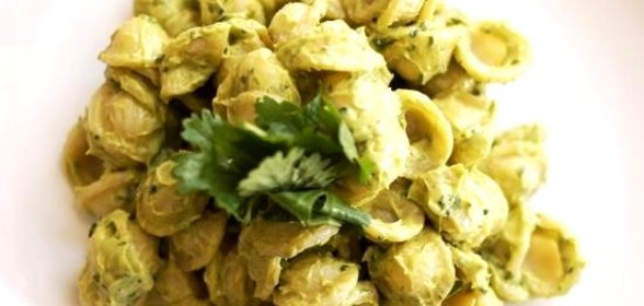 Макароны- ракушки с авокадо