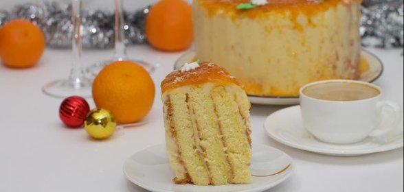 Торт-рулет с цитрусовой ноткой