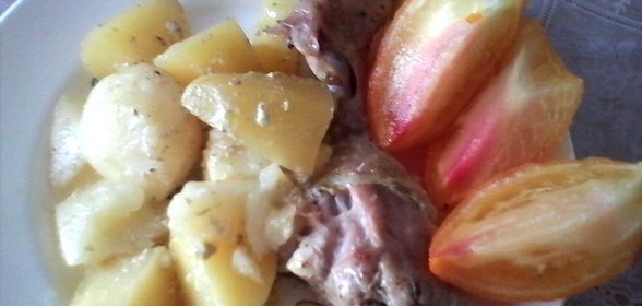 Куриные ножки запеченые с картофелем