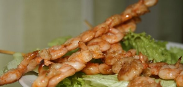 Якитори из креветок