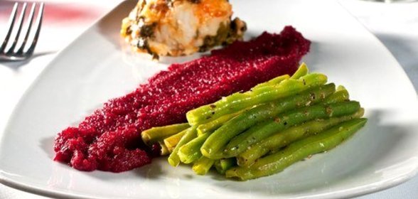 Свекольное пюре с помидорами и апельсиновым соком