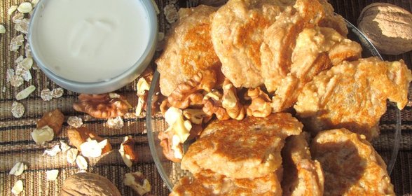 Заварные оладьи из овсяной муки