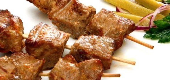 Шашлык из свинины с кефиром и луком