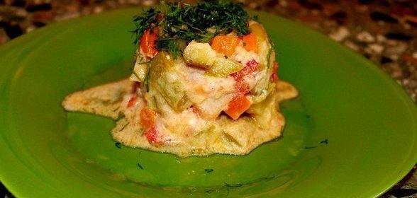 Овощное рагу с тушеной курицей кабачками и картошкой