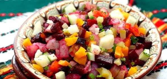 Винегрет с огурцами