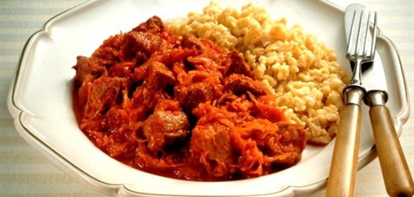 Гуляш из говяжьего сердца или вымени