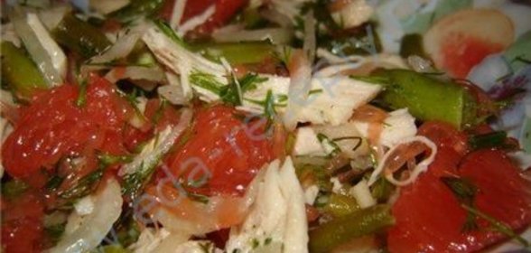 Кубинский салат с грейпфрутом и ветчиной