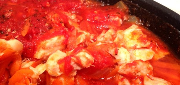 Треска в томатном соусе