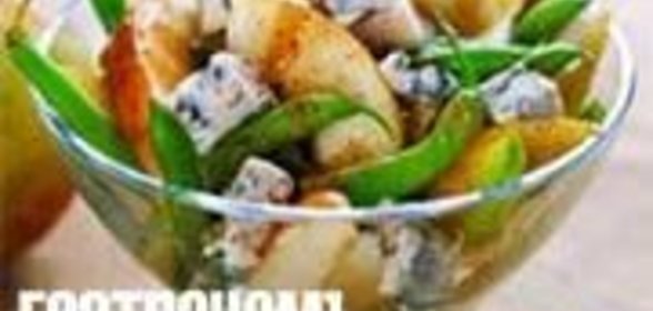 Салат из молодой стручковой фасоли с сыром Дор блю
