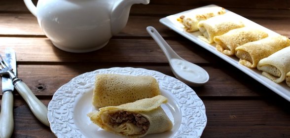 Фаршированные блины с мясом