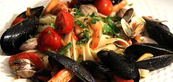 Феттучини с морепродуктами