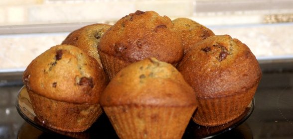 Банановые кексы с шоколадом