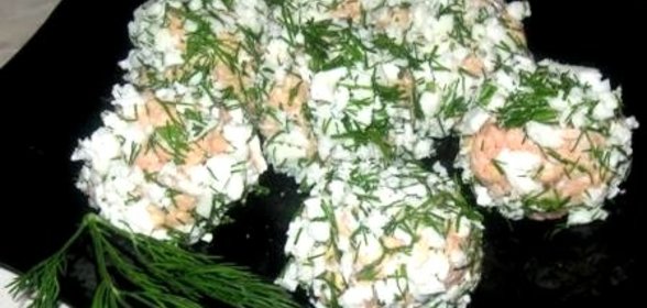 Закуска из отварной форели