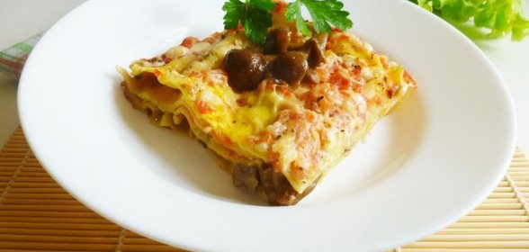 Лазанья с опятами