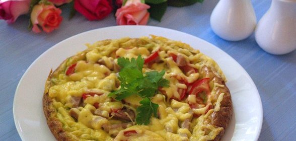Кабачковая пицца с беконом