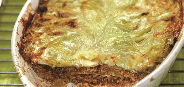 Лазанья из молодой капусты с орехами