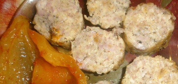 Мясной рулет с вермишелью на пару